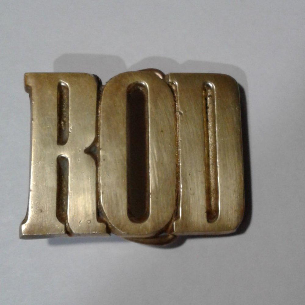 Vintage "ROD" Belt Buckle Solid Brass Name Plate